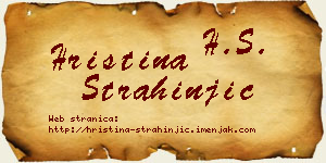 Hristina Strahinjić vizit kartica